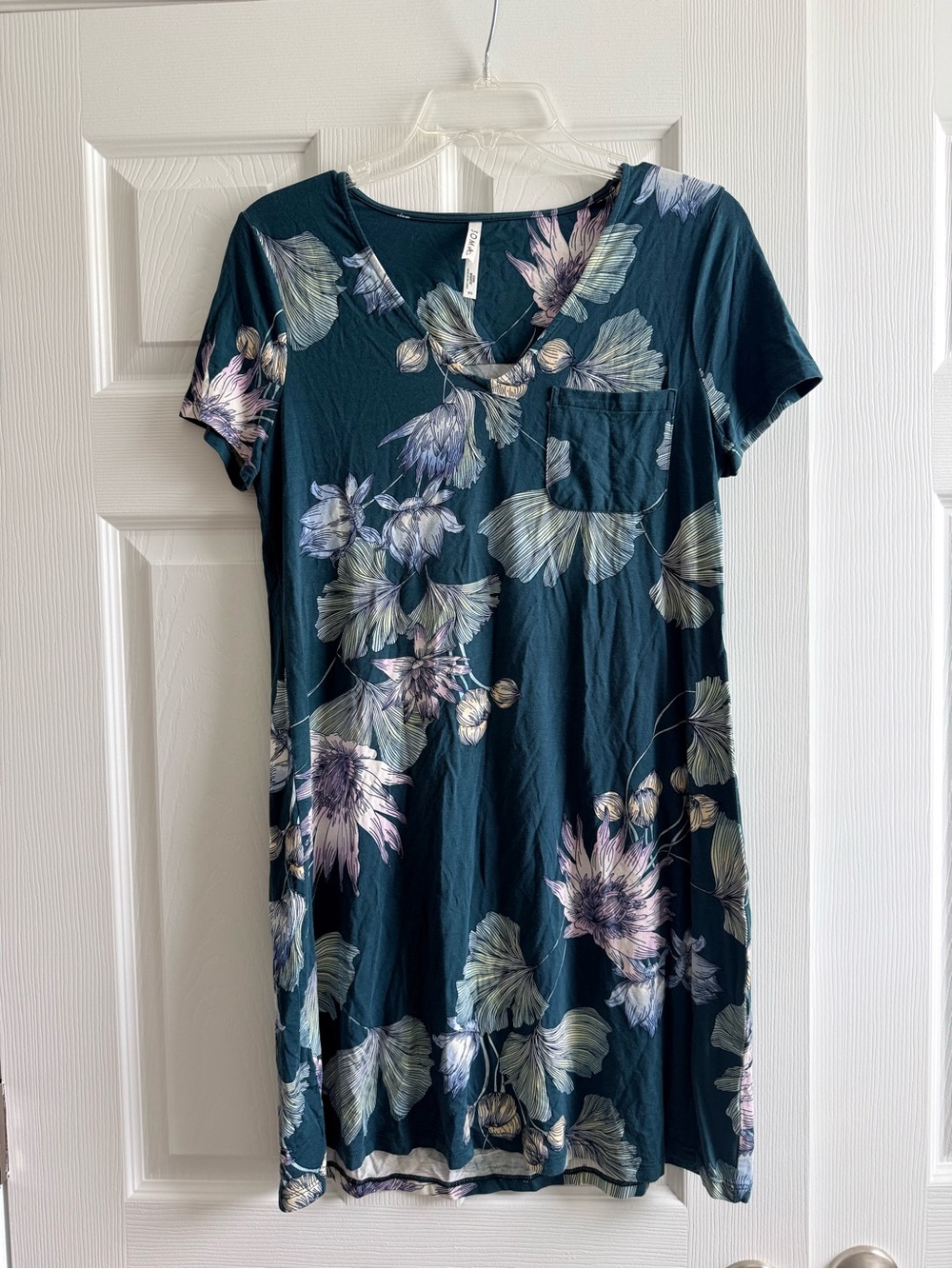 Soma Teal Floral V-Neck Night Gown